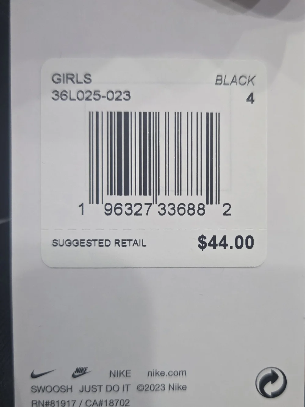 Nike Girl's Black Hoodie w/ White Swoosh
